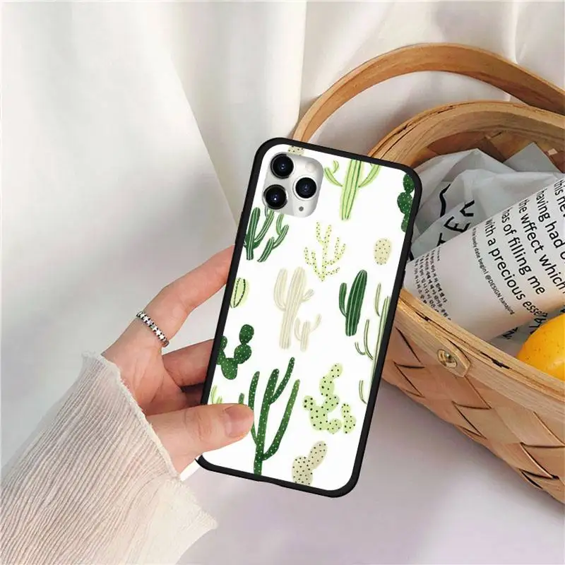 

Cactus Flower Leaf Phone Case for iPhone 11 12 pro MINI XS MAX 8 7 6 6S Plus X 5S SE 2020 XR