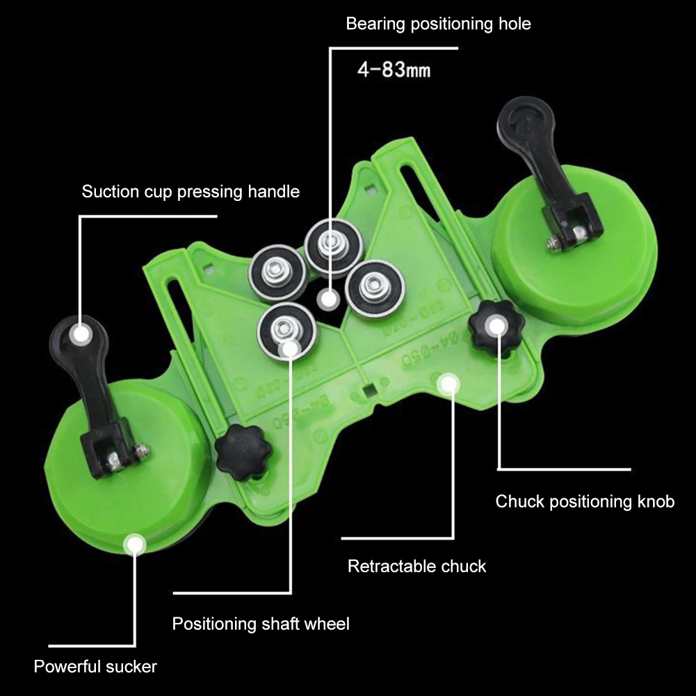 

4-84mm Drilling Jig Adjustable Glass Tile Hole Guide Locator Woodworking Hole Opener Hinge Drill Fixture Guide Openings Locator