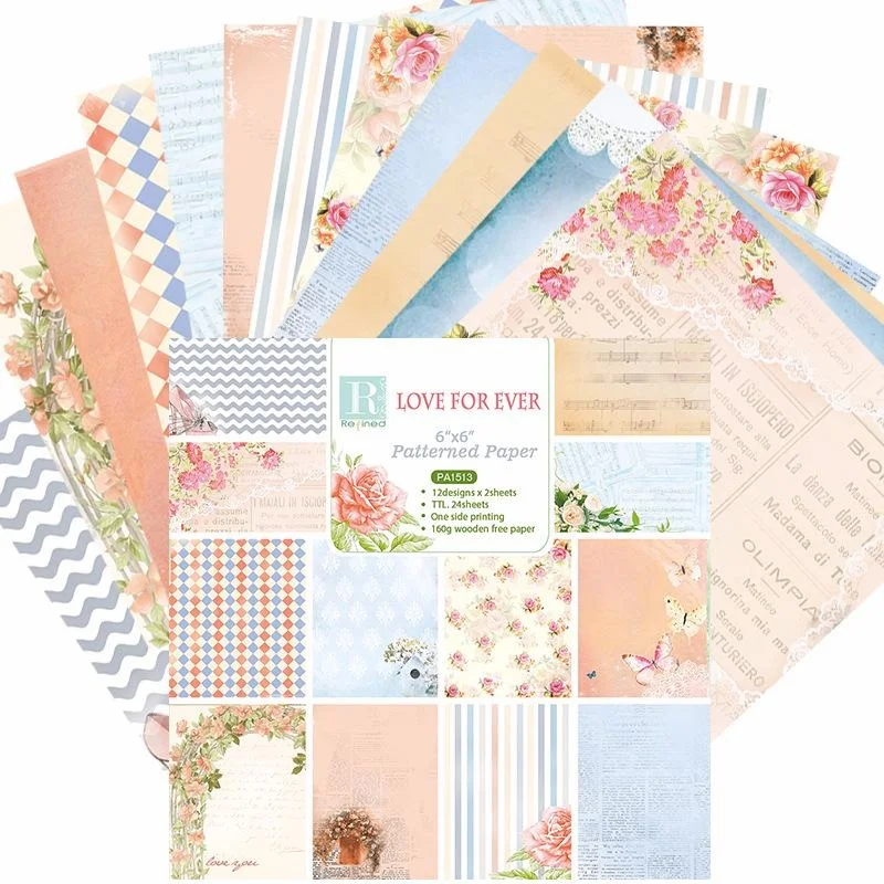 24 листа Цветочные бумажные подкладки режущие штампы искусство фон для