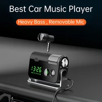 cden fm transmitter bluetooth car kit car mp3 music player car charger qc3 0 pd fast charge independent microphone time display