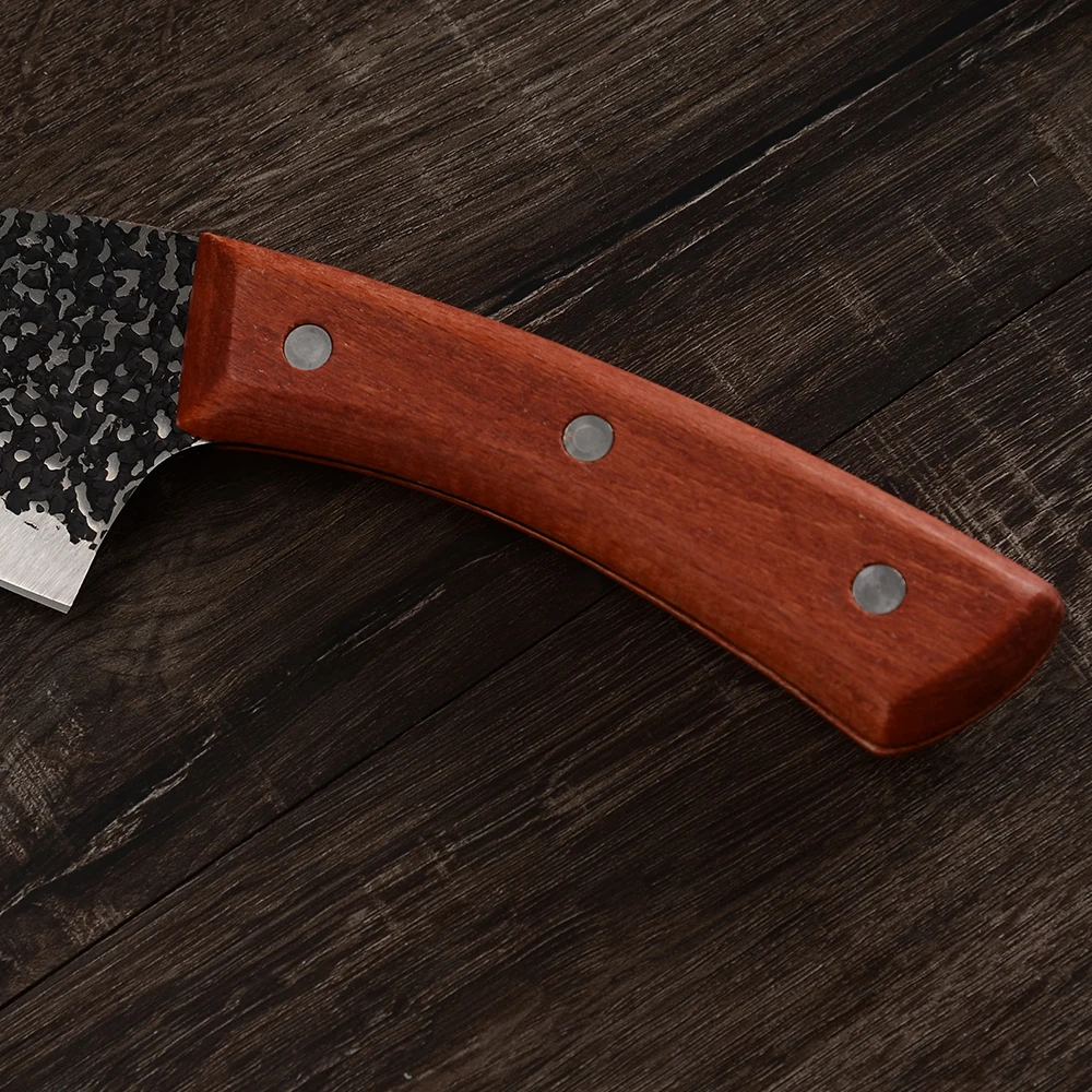 XYj Fixed Blade Knife With 6in Point Butcher Rose Wood Handle For Outdoor Survival Camping Bushcraft Gift Box | Дом и сад
