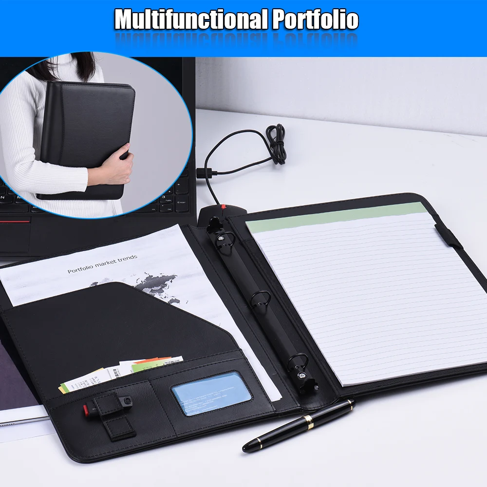 Профессиональный Бизнес Портфолио Padfolio папка чехол для документов Органайзер A4