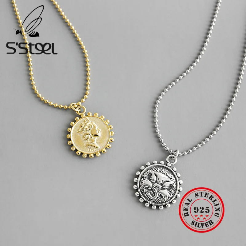 

S'STEEL 925 Sterling Silver Pendant Necklace Collar De Plata Mujer Elegantes Valentines Day Gift Bijoux Femme 2019 Fine Jewelry