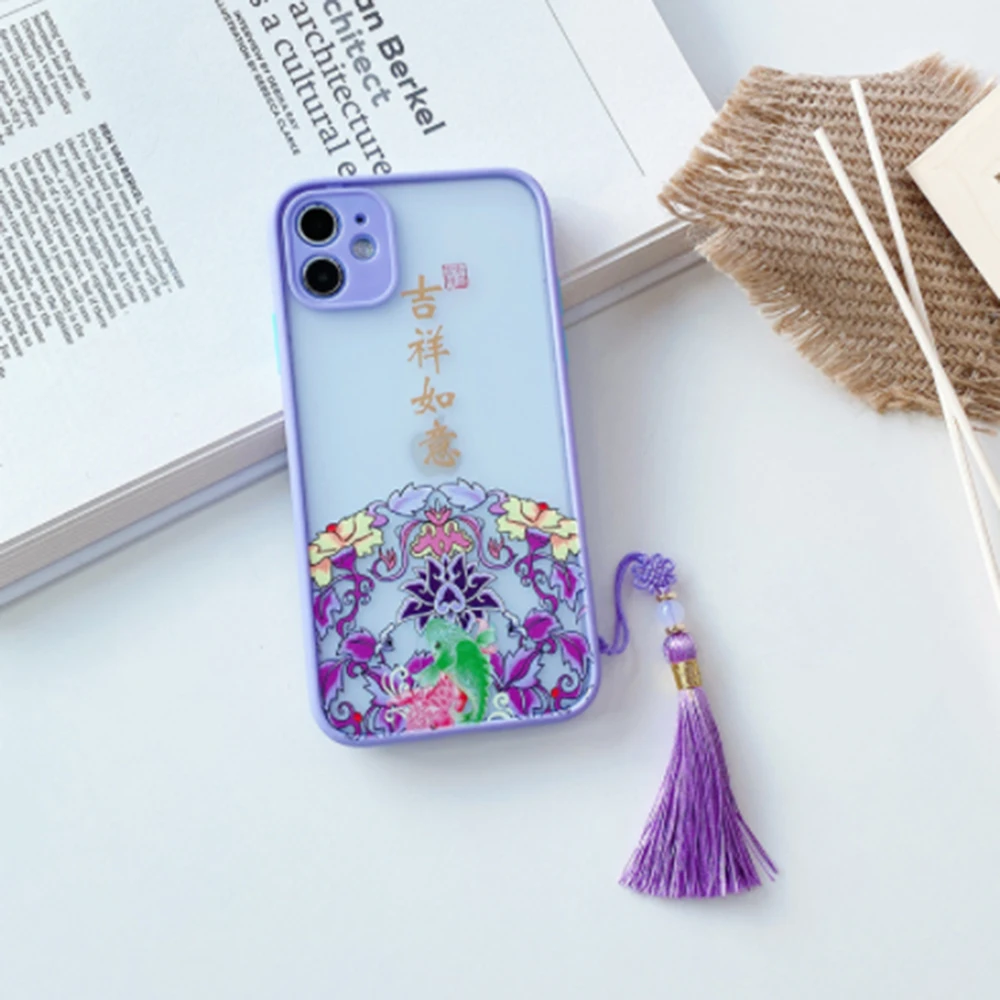 Ретро Китайский традиционный чехол с кисточками для телефона iphone 11 PRO MAX 7 8 plus SE 2020