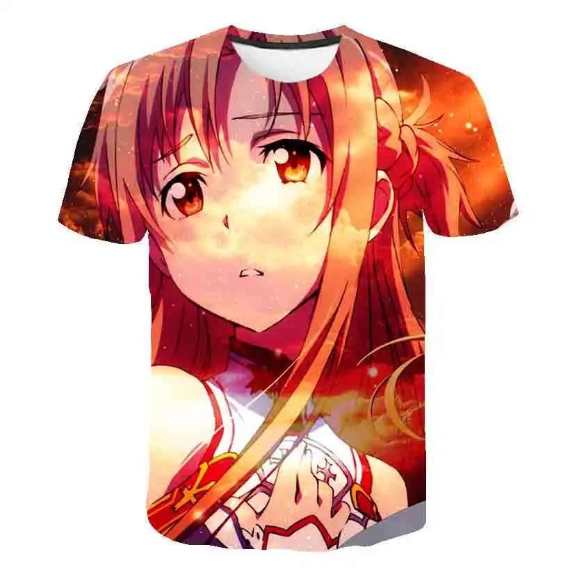 

Summer New 3D Printing Anime Sword Art Online T-shirt Fashion Cosplay Campus Swimsuit T-shirt Cartoon Beauty Christmas T-shirt
