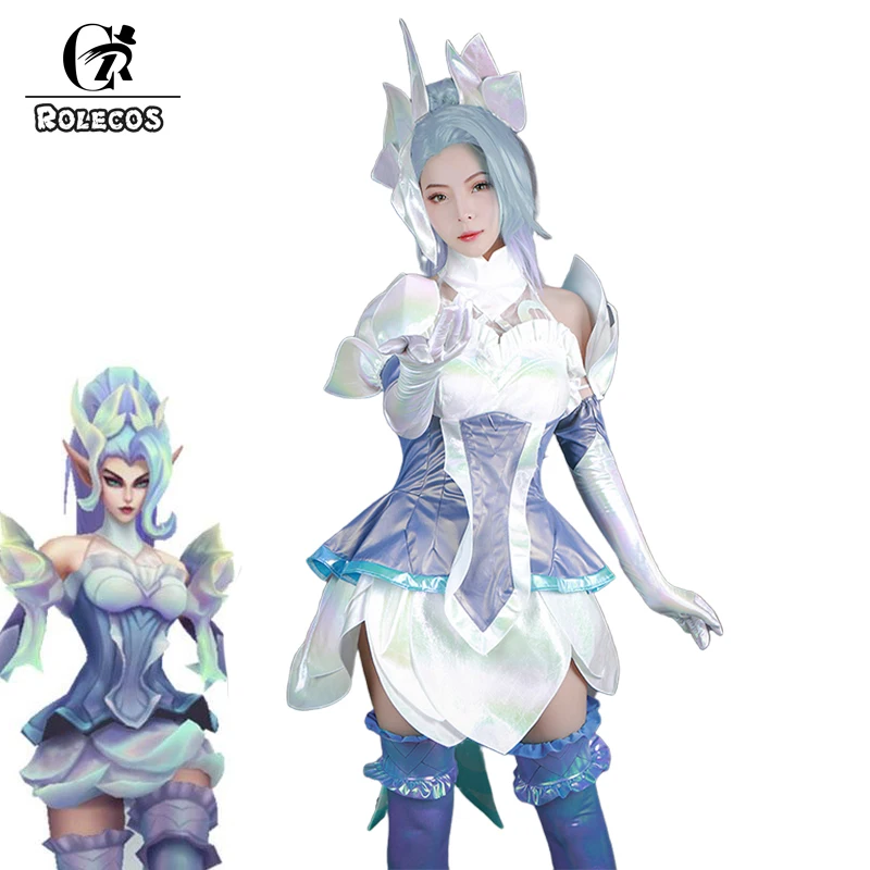 Женский костюм для косплея ROLECOS LoL Zyra с кристаллами розы женское платье полный