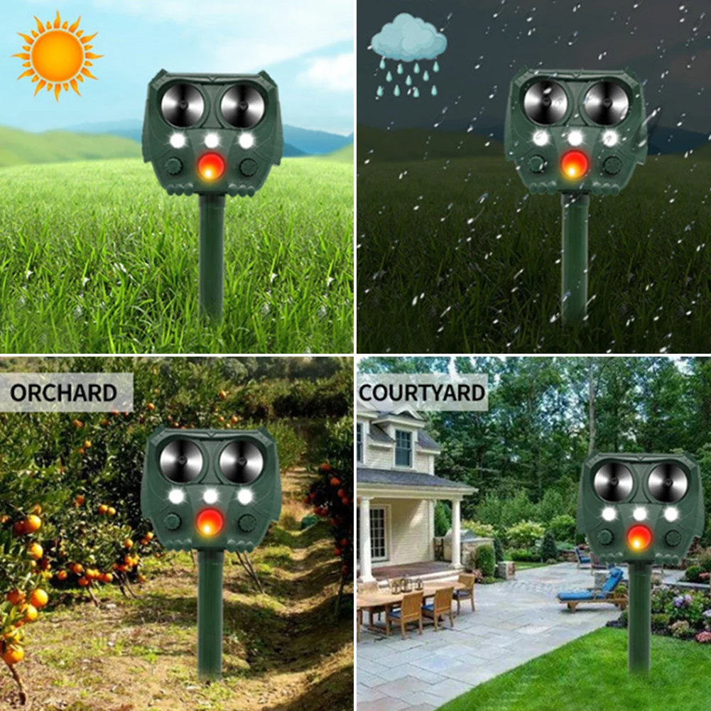

Ultrasonic Insect Repeller Repel Dog Repeller Cockroach Trap Solar Powered kill Mosquito Bird Repeller For Garden Supplies