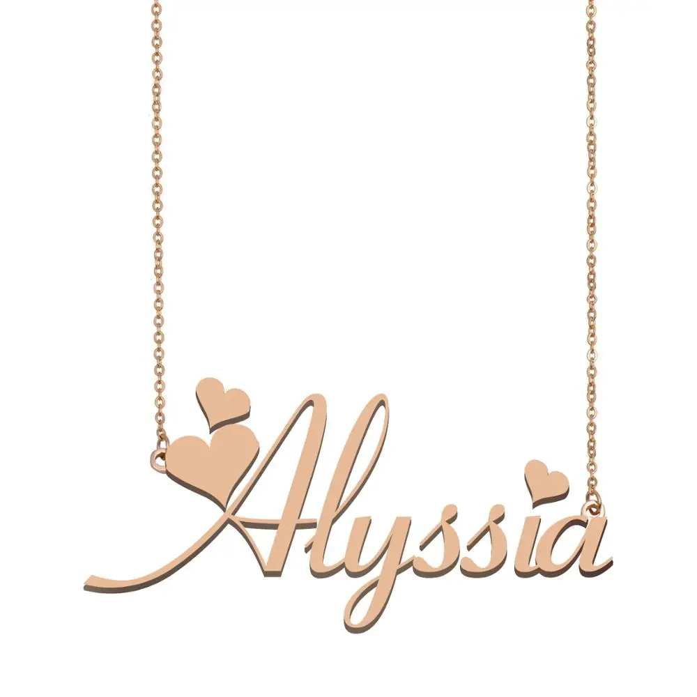 

Alyssia Name Necklace, Custom Name Necklace for Women Girls Best Friends Birthday Wedding Christmas Mother Days Gift