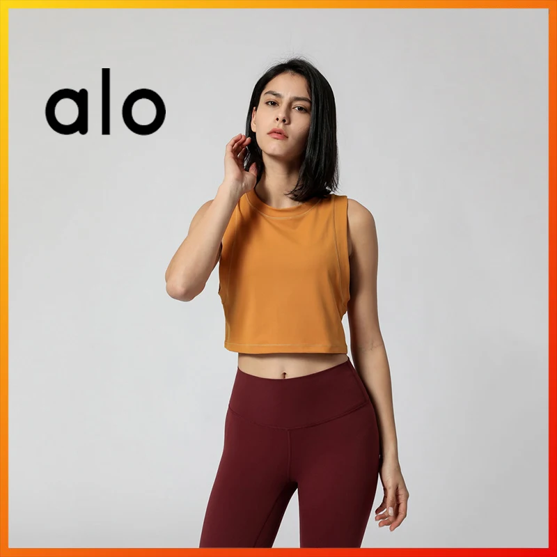 

ALO Yoga Spring Women's Sports Vest Yoga Wear Top Running Fitness Breathable Quick Dry Sleeveless Vest