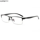 Оправа для очков Мужская из титанового сплава, Ультралегкая квадратная полуоптическая, по рецепту, при близорукости, металлическая оправа, F207