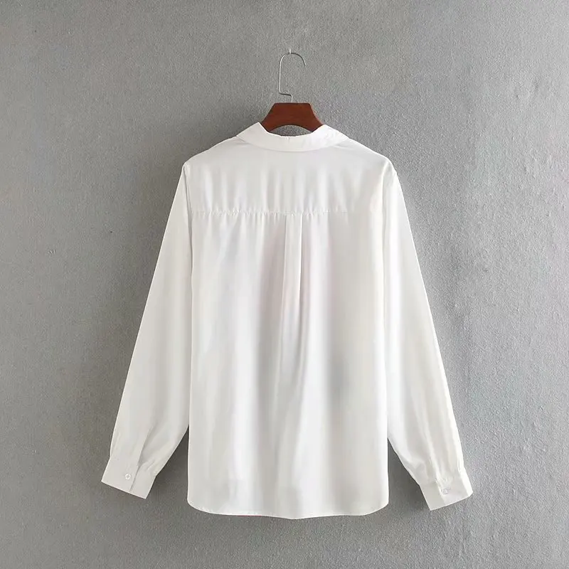 women chic red floral print white color blouse turn down collar office ladies fashion shirts tops |