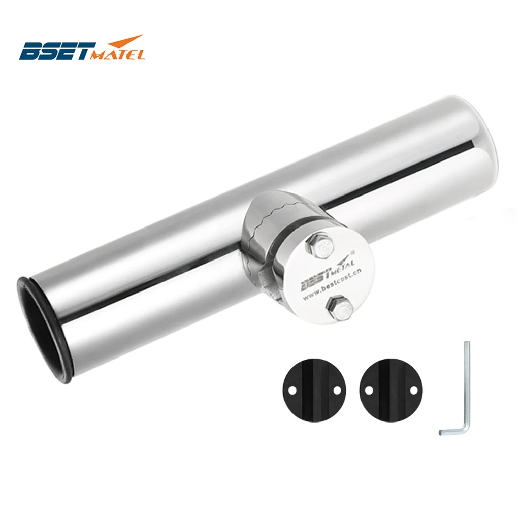 

Rail Mount stainless steel 316 fishing rod rack holder pole bracket support with clamp on 3/4 to 1-1/4 inch marine boat hardware