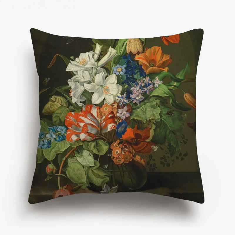 Европейский цветочный художественный чехол для подушки в цветочек картина