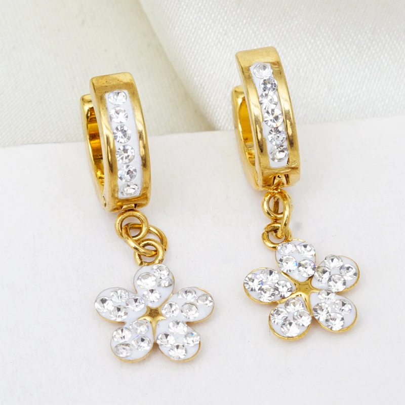 2020 новые серьги кольца из нержавеющей стали для женщин женские Стразы Золото