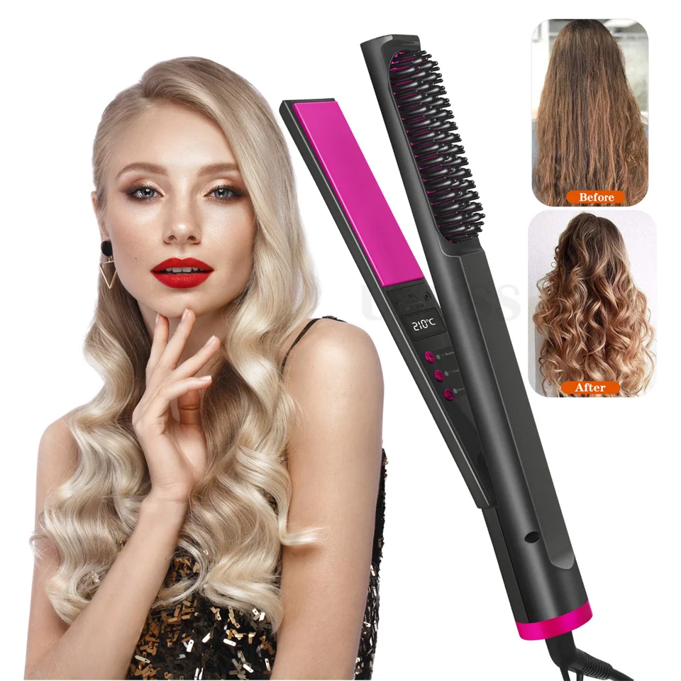 

2 In 1 Hair Straightener Styling Tools Curling Iron Hair Curler For Women Anti-Scalding Air Wrap Styler Planchas Para El Cabello