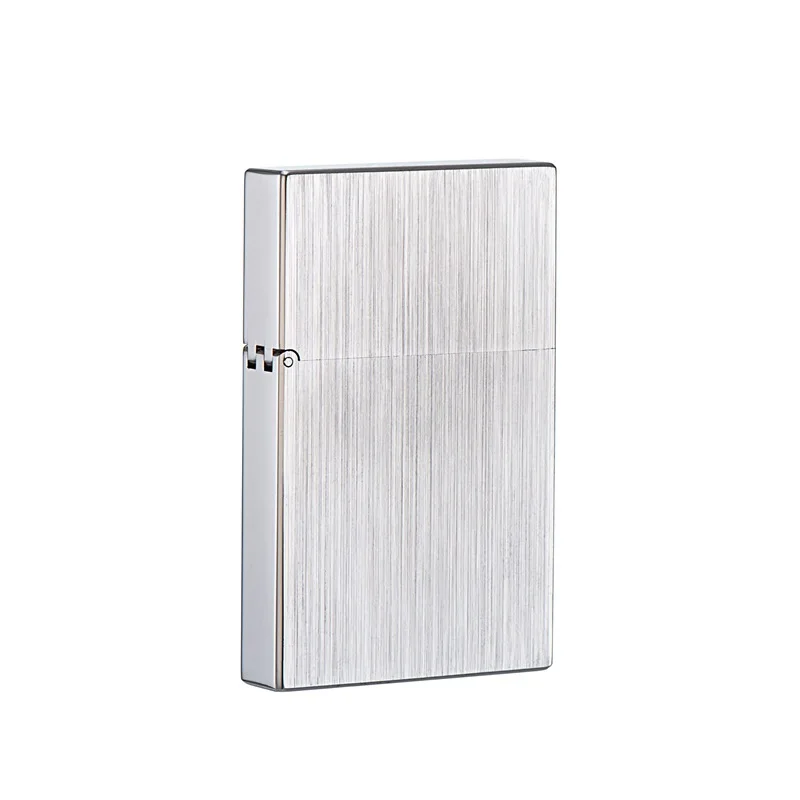 

Modern and Fashionable White Steel Vertical Wire Drawing High-grade Brass Rumbling Kerosene Lighter Smoking Accessories for Weed