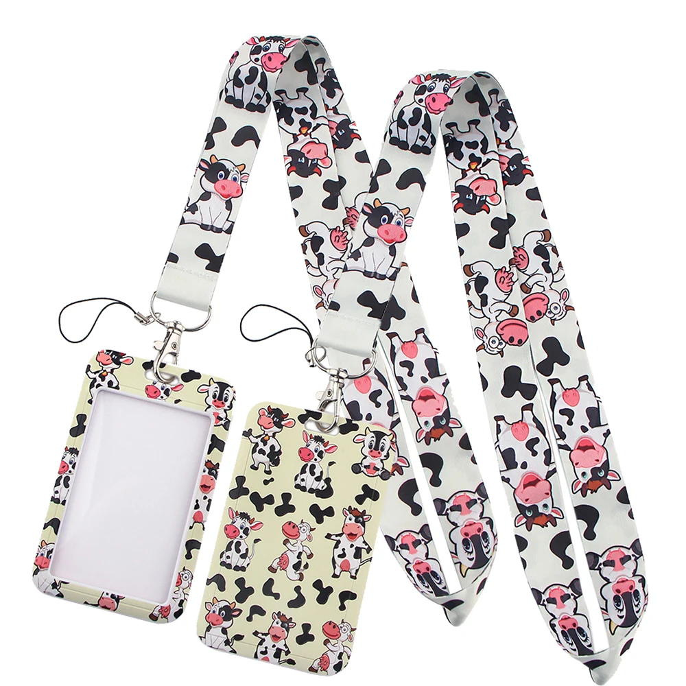 

LT386 Cute Cows Office Neck Strap Lanyards Keychain ID Card Pass Hang Rope Lariat Lanyard Key Chain Key Ring Badge Holder