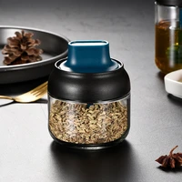 moisture proof cover and spoon integrated seasoning jar multi functional seasoning box glass seasoning bottle brush oiler