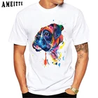 2021 Модные мужские боксеры с коротким рукавом Футболка с принтом собаки Забавный дизайн животных хип-хоп панк мужские повседневные топы винтажная Мужская футболка