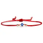 Сверкающий синий фианит красная веревка квадратная латунь браслет для женщин и девушек 2020 Новая мода CZ камень шикарные ювелирные изделия подарок