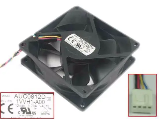 Detla электроники AUC0812D AJ75 DC 12V 0.7A 4 проводной 80x80x25 мм Сервер вентилятор