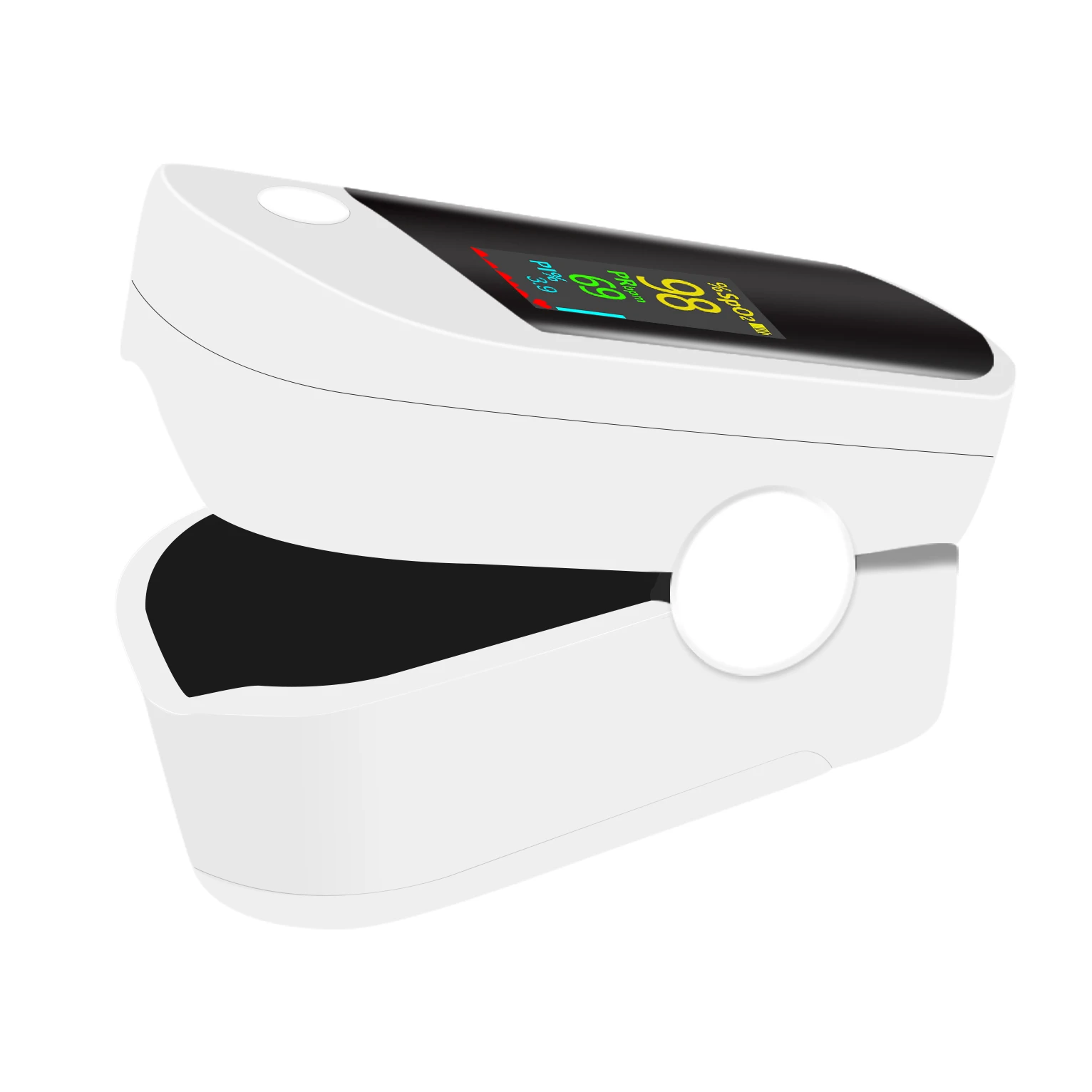 Пульсоксиметр на кончик пальца SpO2 PR RR профессиональный портативный прибор для