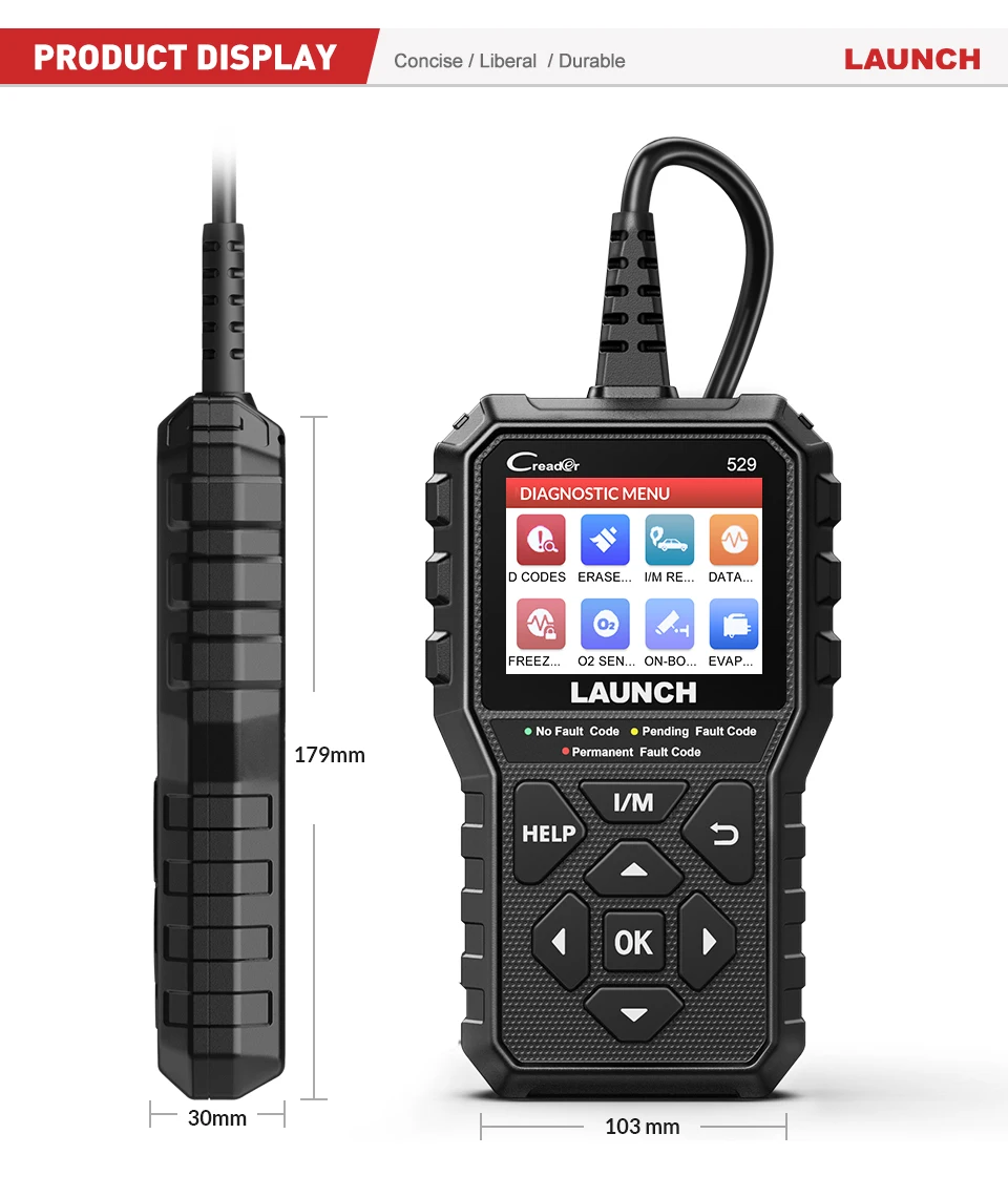 Новый диагностический сканер launch Creader 529 OBD2 автомобильный инструмент считыватель