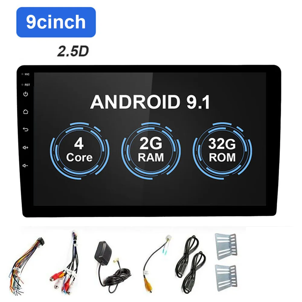 9inch 2 32G NoCam 9/10. 1 дюймов 2 Din Android 9,1 автомобильный мультимедийный плеер Радио Аудио Стерео gps навигация автомобиль без DVD плеер Авто Стерео FM DAB BT - Цвет: 9inch 2 32G NoCam