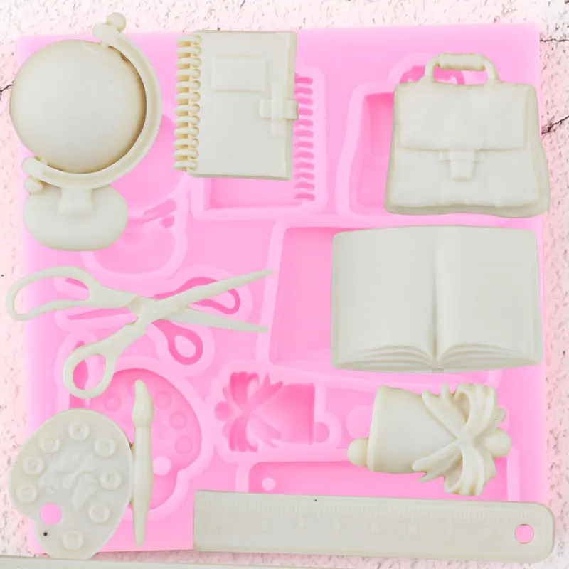 Круглая школьная сумка для учебы ножницы рисования силиконовые формы