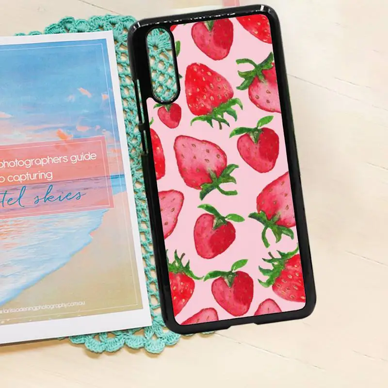 

Pink fruit food strawberry Phone Case PC for iPhone 11 12 pro XS MAX 8 7 6 6S Plus X 5S SE 2020 XR