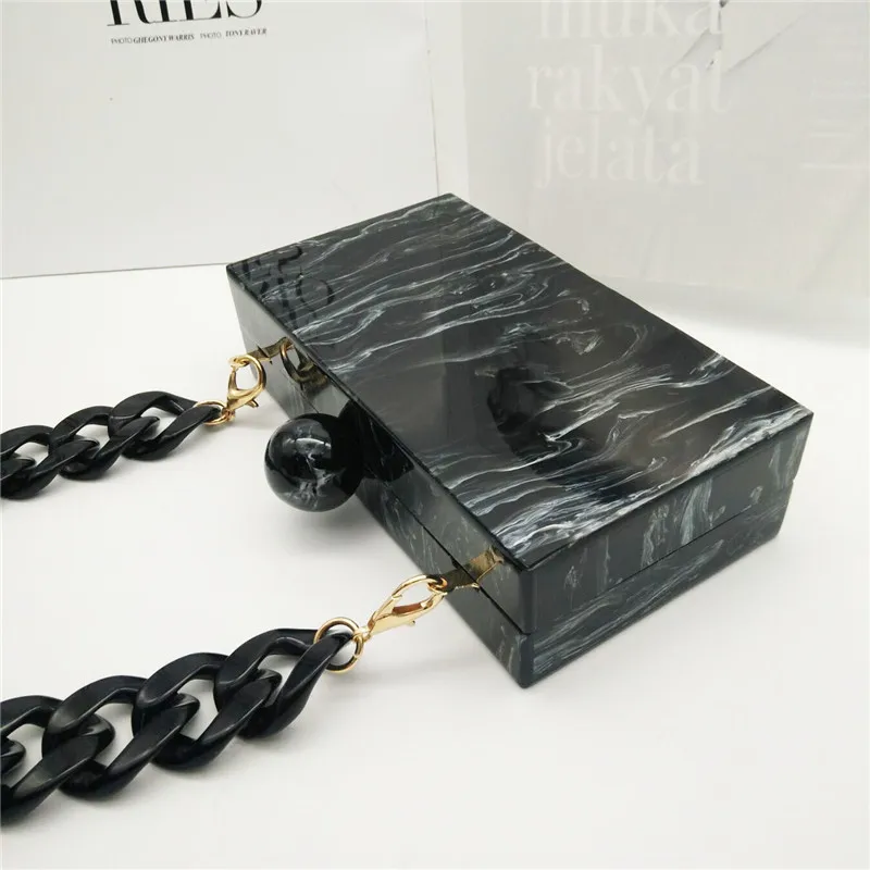 Новый модный мраморный акриловый кошелек женские сумки-мессенджеры черные белые