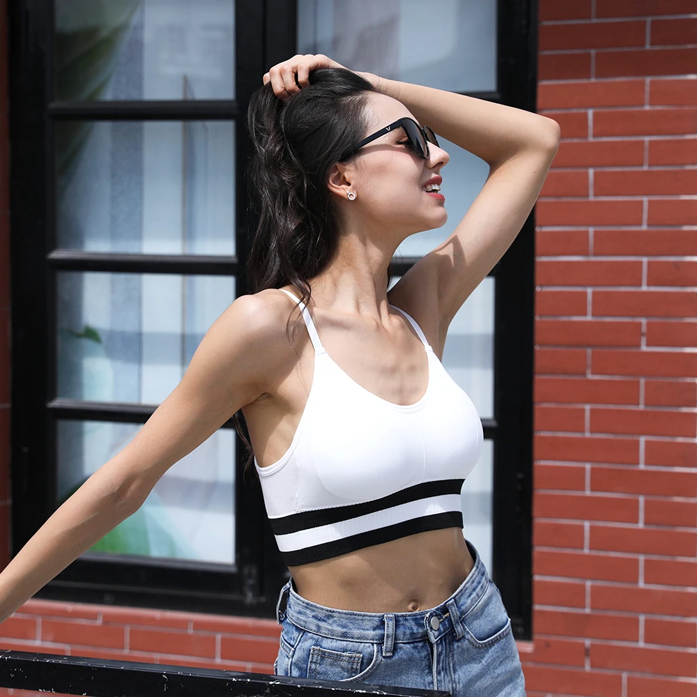 Однотонный Симпатичный хлопковый бюстгальтер с прострочкой простое женское