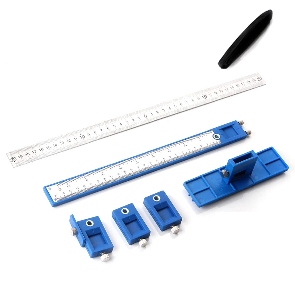 

Woodworking Cabinet Handle Hole Locator Guide Quickly & Easily Adjustment Punch Detachable & Portable