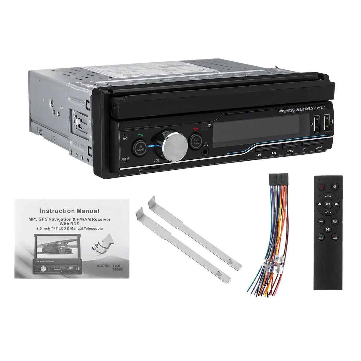 

T100 7 Inch 1 Din Wince Car Stereo Radio MP5 Player Hands-free FM AM bluetooth USB RDS AUX