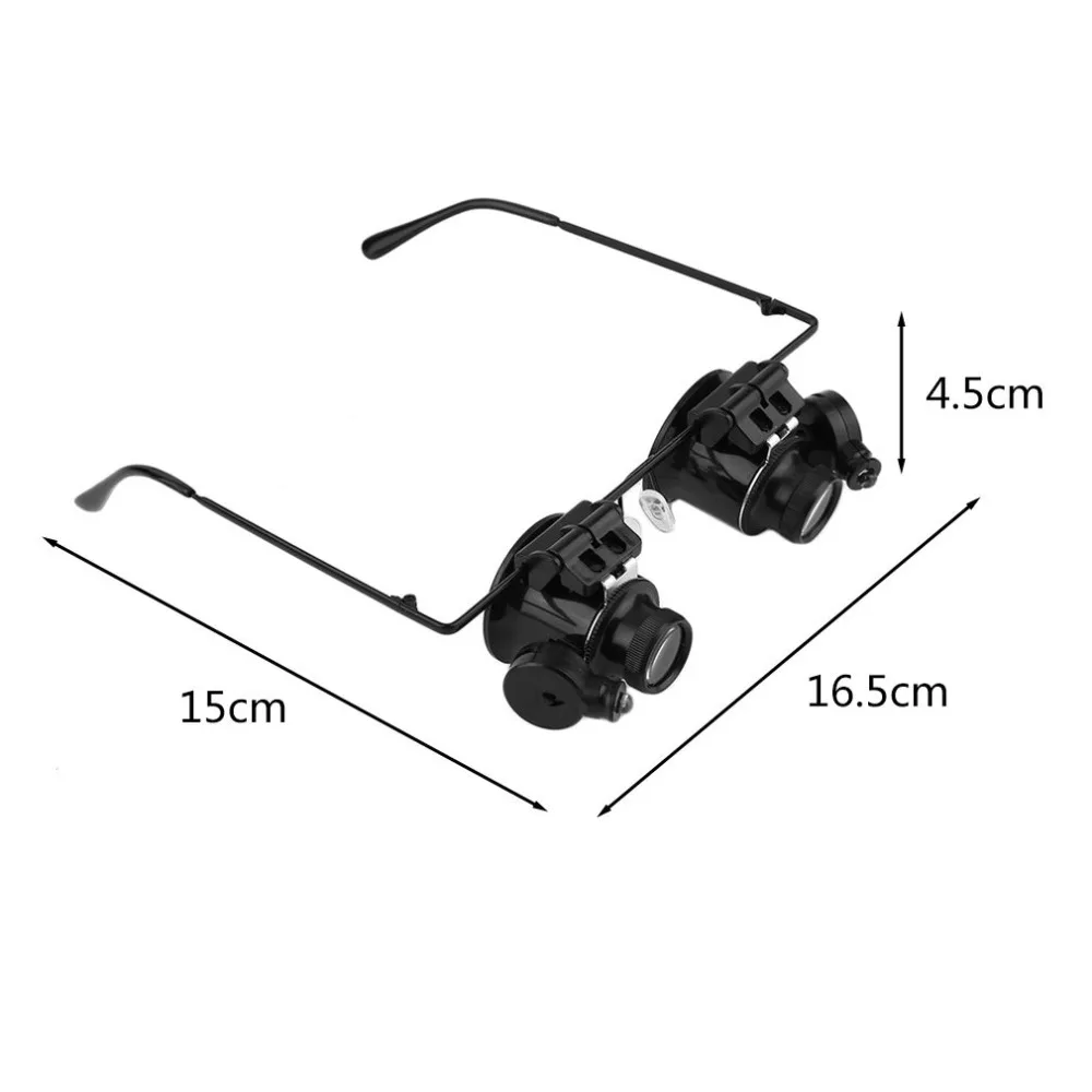 20X светодиодный Ремонт лупа очки акриловое оборудование для ремонта часов и