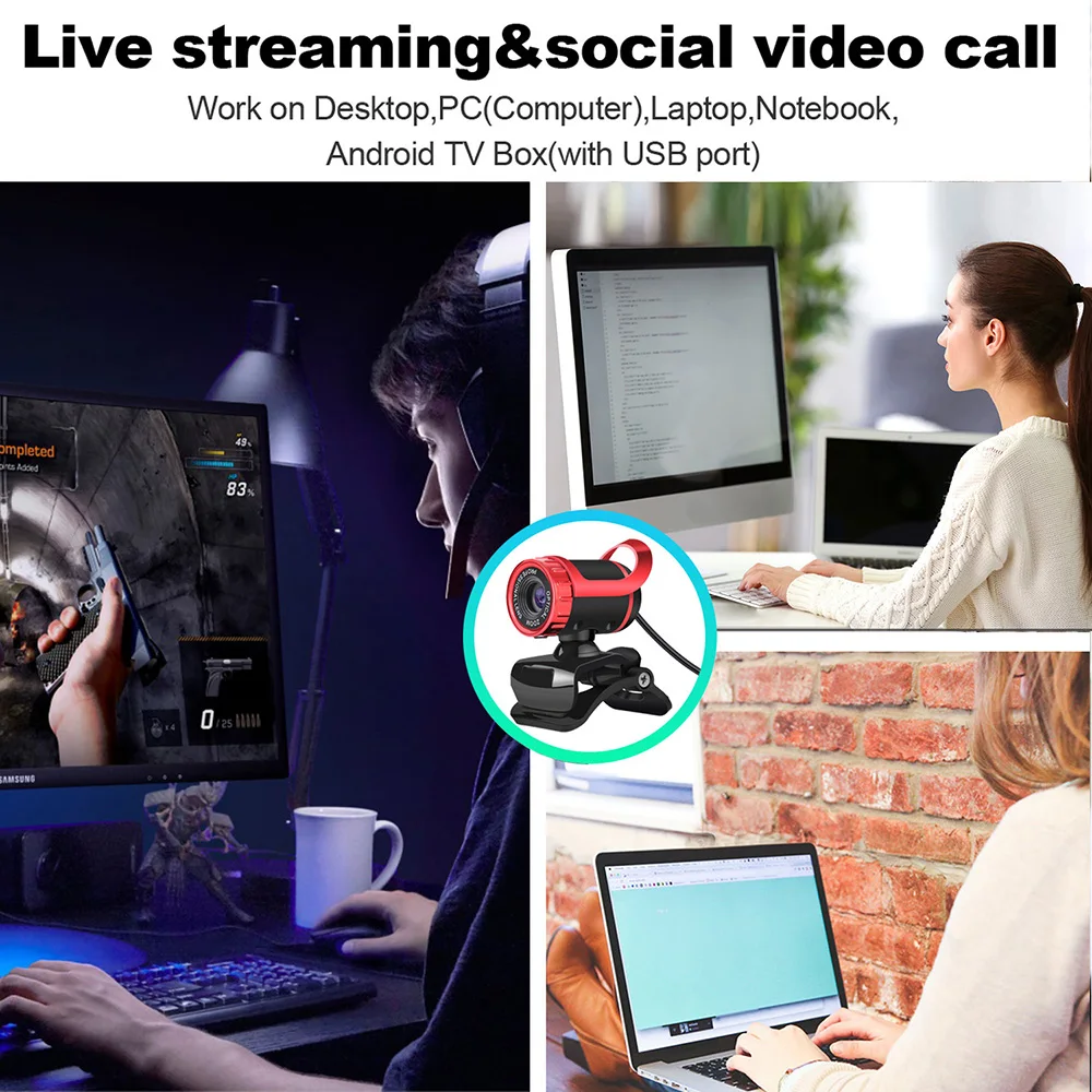 

High-definition 1080P Computer Camera Webcam Built-in Microphone Driver-free USB Plug-and-play Support Video Call UY8