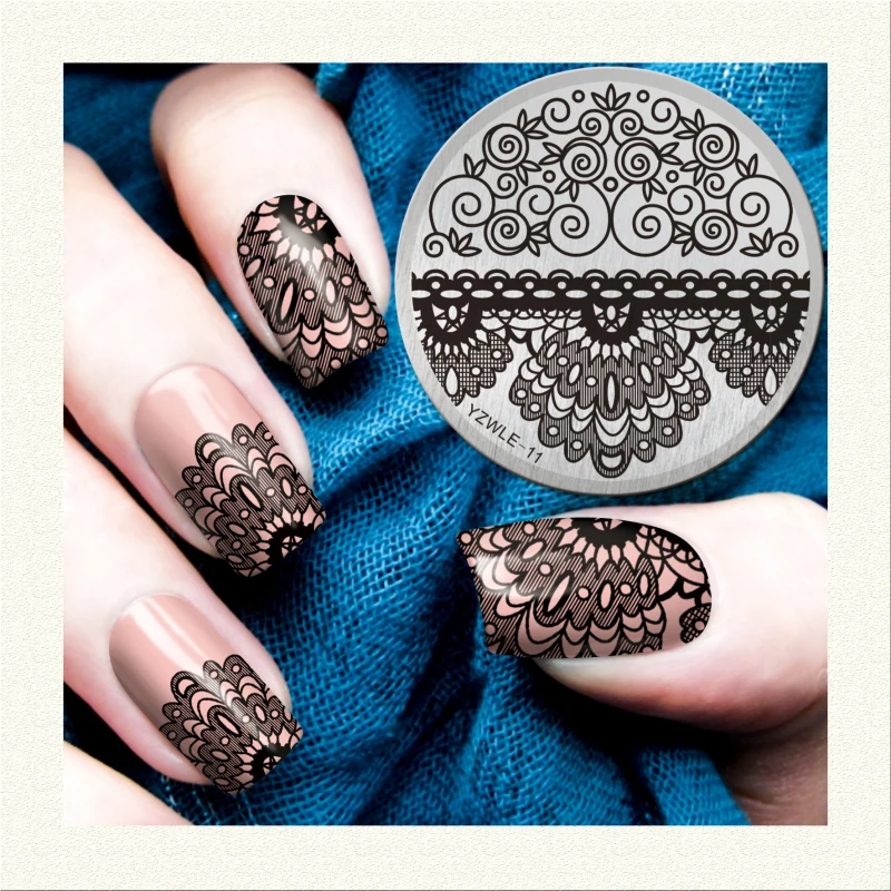 Пластина с изображениями для нейл арта 5 6 см Нержавеющая сталь шаблон ногтей