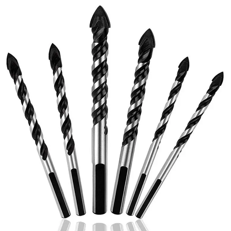 

6PCS Ceramic Tile Drill Bits,Masonry Drill Bits Set for Glass, Brick, Concrete, Wood Tungsten Carbide Tip for Wall Mirror and Ce