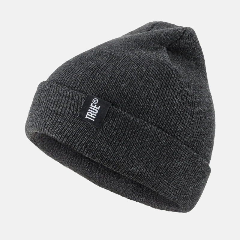 Модные вязанные шапочки Skullies, зимняя шапка с надписью True, мягкая шапка в стиле хип-хоп для мужчин и женщин, повседневные шапочки, шапка унисекс, одноцветная шапка