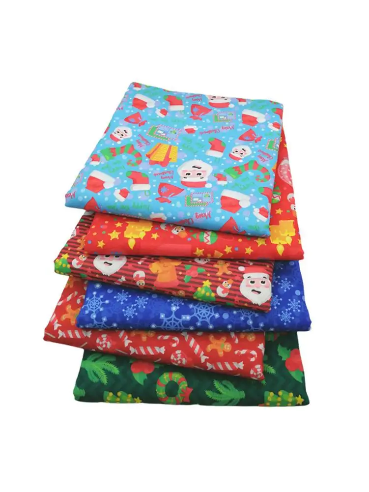 

Christmas Pattern Printing Cotton Cloth Enjoy DIY Sewing Widely Used Snowman Patchwork Hand-made Fabric Supplies