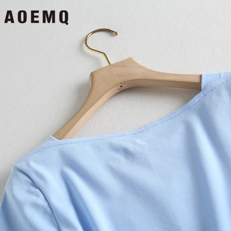 Женские повседневные футболки AOEMQ летние дышащие хлопковые вечерние для отдыха