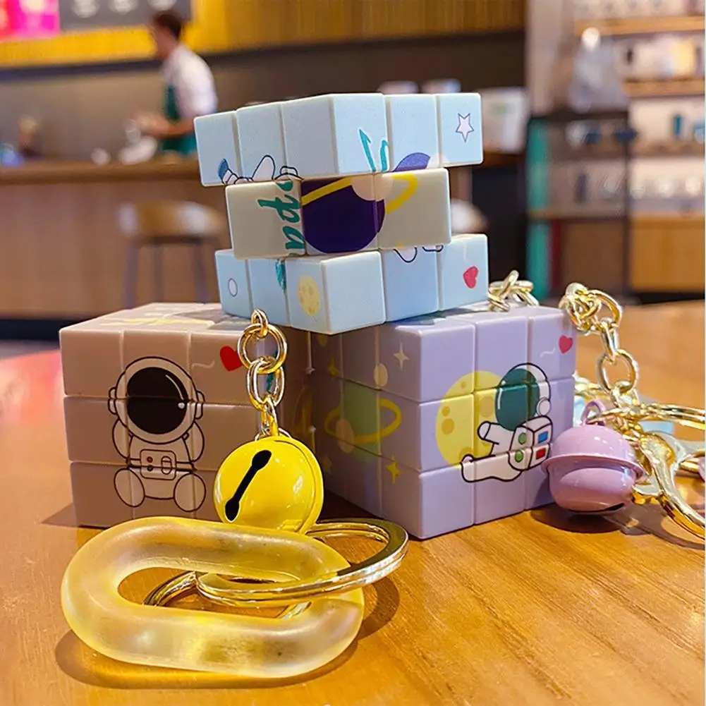 creative gifts lightweight cartoon astronaut cube backpack key ring phone accessories free global shipping