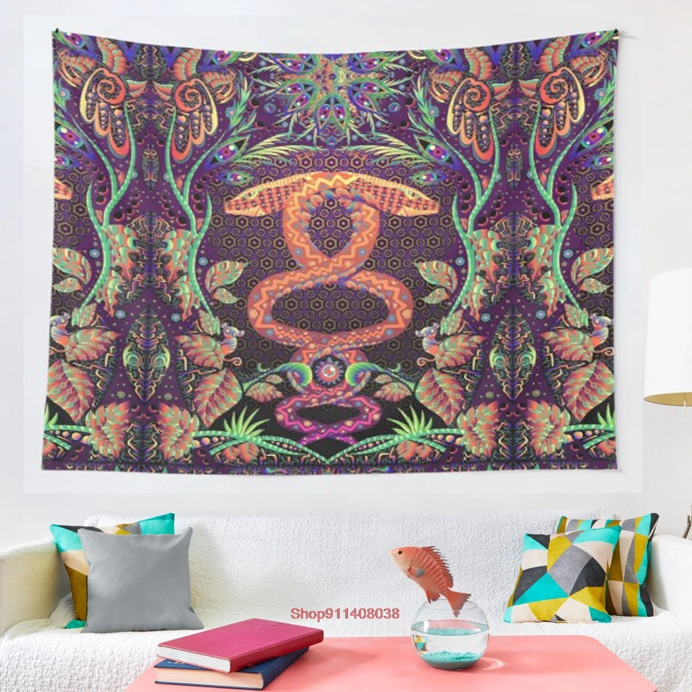 

Psychedelic Ayahuasca snake spirit tapestry Coverlet Curtain Blanket Bedding Sheet Towel Throw Window Curtain Tapestries