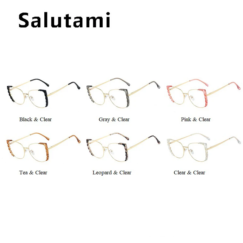 

Unique Crystal Anti-blue Light Clear Glasses Frame For Women 2021 Fashion TR90 Square Cat Eye Computer Eyeglasses Female Shades