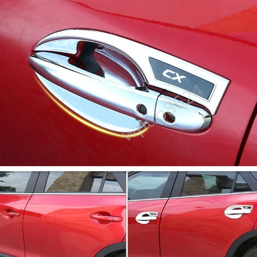 

12Pcs ABS Chrome Door Handle Bowl Cover Trim for Mazda CX-5 CX5 2017 2018