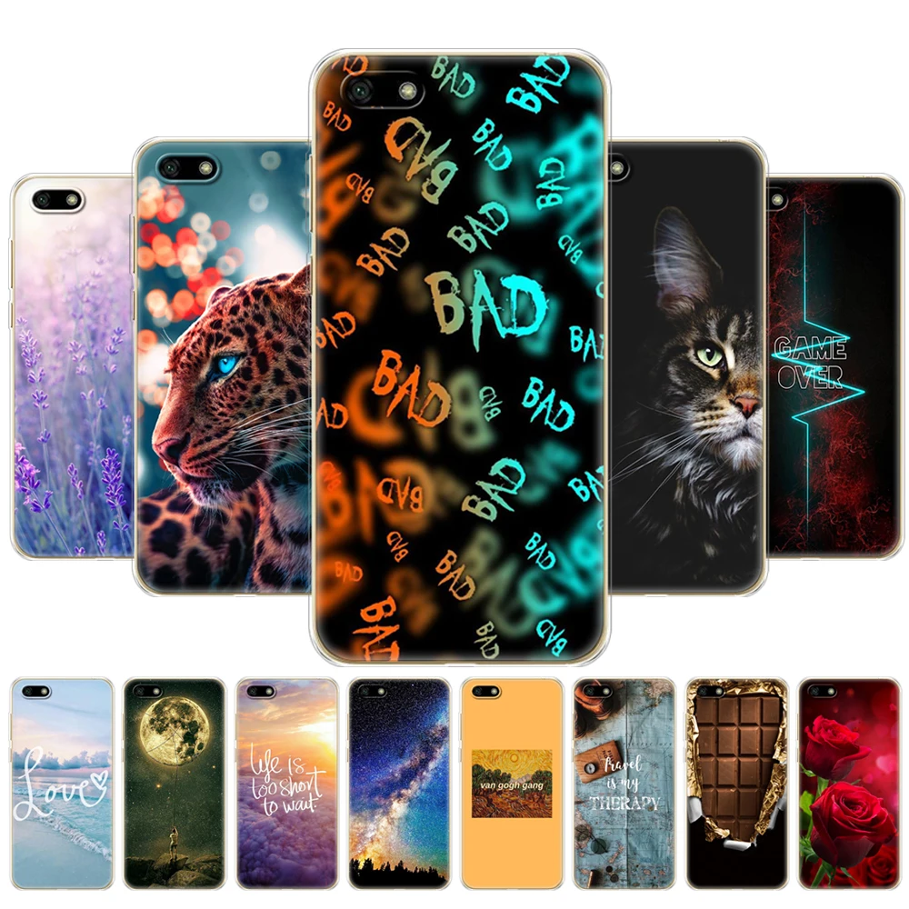 

For Honor 7S 5.45" Case Huawei 7S Cover Soft TPU Various Coque Honor 7S 7 S Phone Case Fundas For Huawei Honor7S summer flower