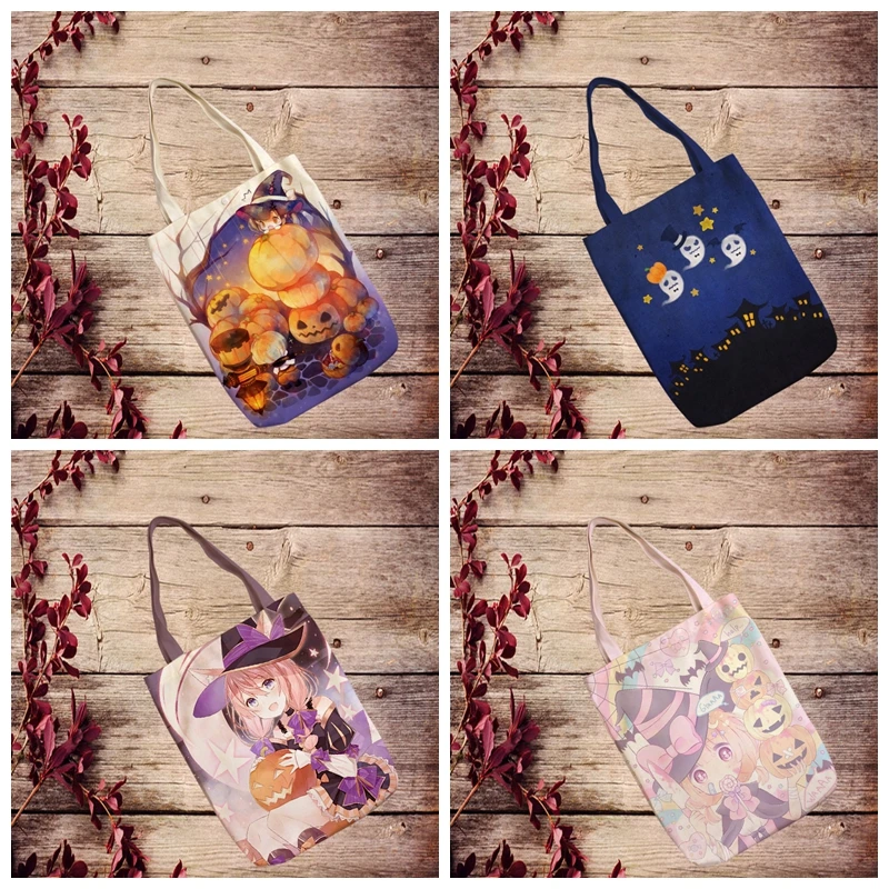 Сумка тоут женская холщовая повседневная Сумочка для покупок в стиле аниме