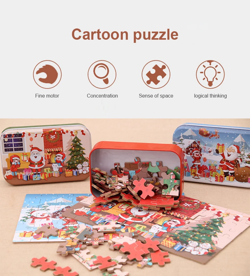 

Wooden Animal Puzzles Toys 60 Pieces For Children Cartoon Animal Vehicle Wood Jigsaw Baby Educational Toy Kids Gifts
