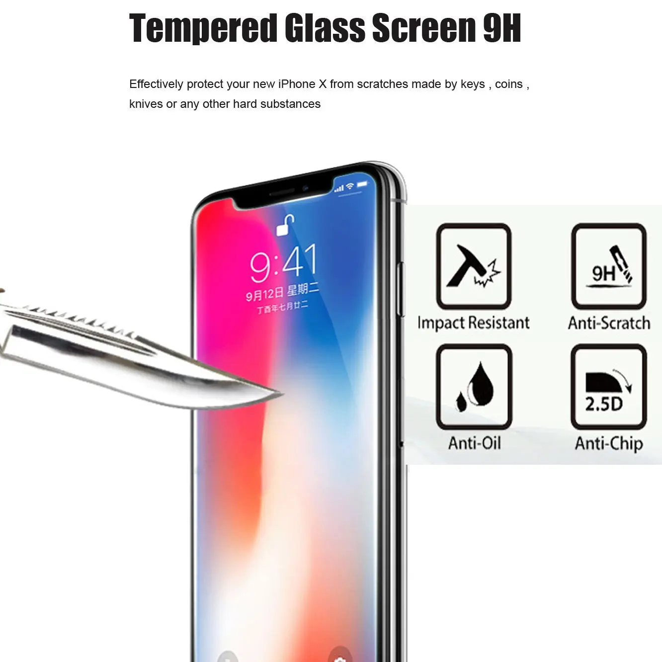Закаленное стекло 9H для iPhone X 11 Pro XR XS Max 8 7 Plus 6 6S SE 5S 5C 8Plus XI защита экрана Защитная