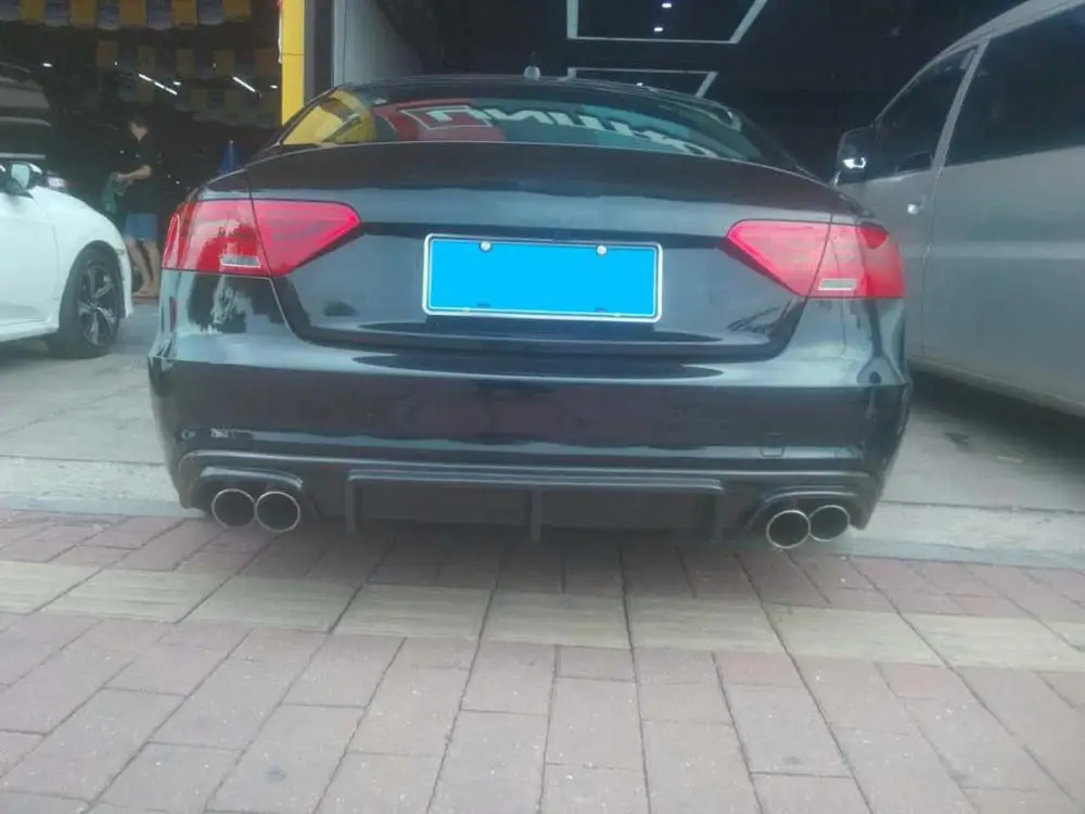 Для A5 углеродного волокна диффузор губа на задний бампер спойлер для Audi Sline S5 2/4